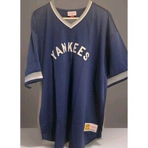 Yankees Mitchell and Ness Baseball jersey Navy Short Sleeve Size 2XLB NEW No Tag
